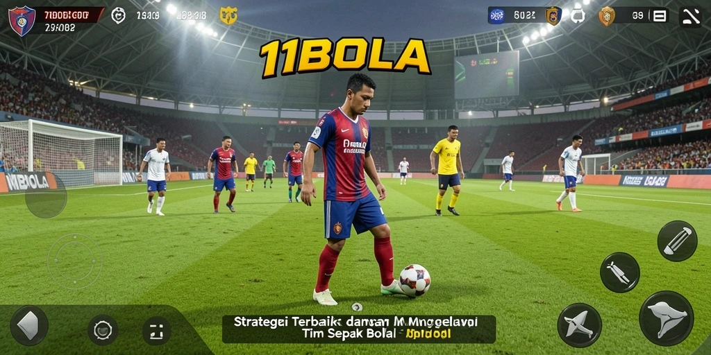 Gameplay intensif di 11BOLA dengan strategi sepak bola yang mendebarkan.