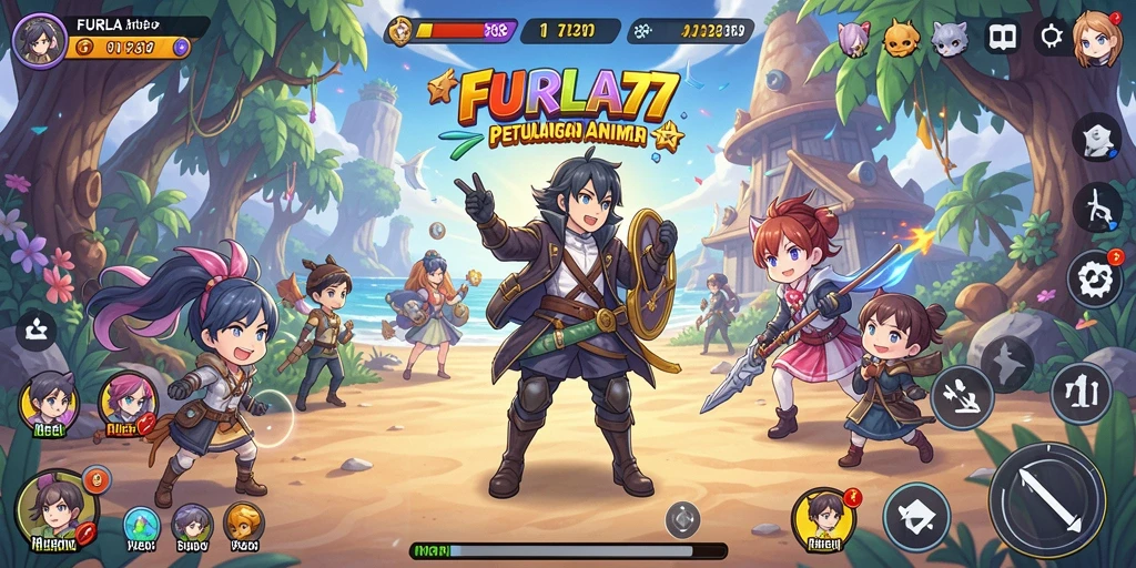 Screenshot gameplay FURLA77 menunjukkan pertarungan yang menegangkan.