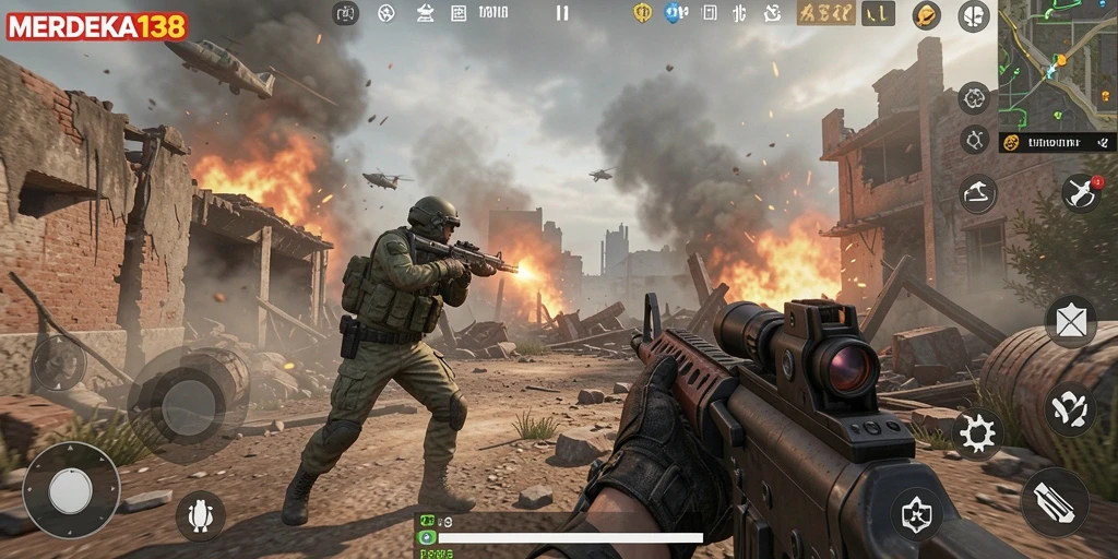Screenshot gameplay menegangkan dari MERDEKA138.